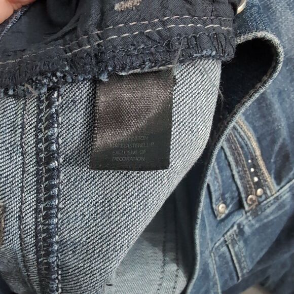 WHBM Women 0R Noir Dark Wash Low Rise Slim Ankle Distressed Jeans - Picture 8 of 13